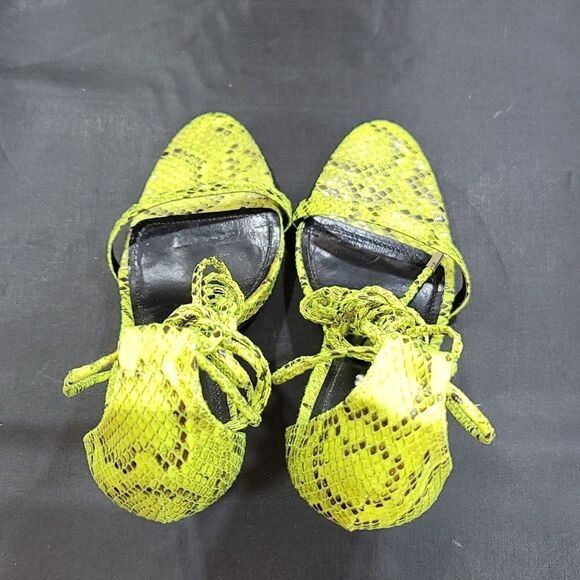 FASHION NOVA SNAKE PRINT LACE UP HIGH HEELS SANDAL - Picture 4 of 16